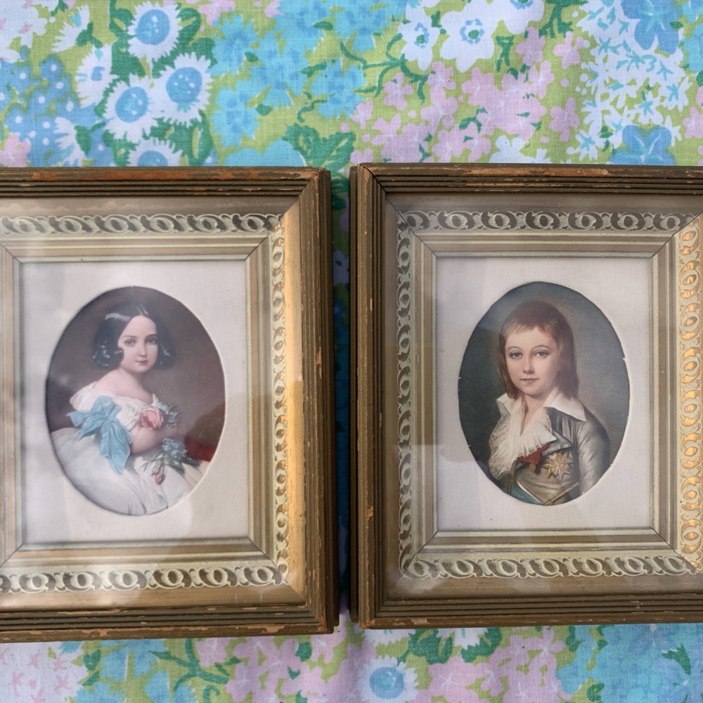 Vintage C&A Richard's Boston Mass Pair of Portraits